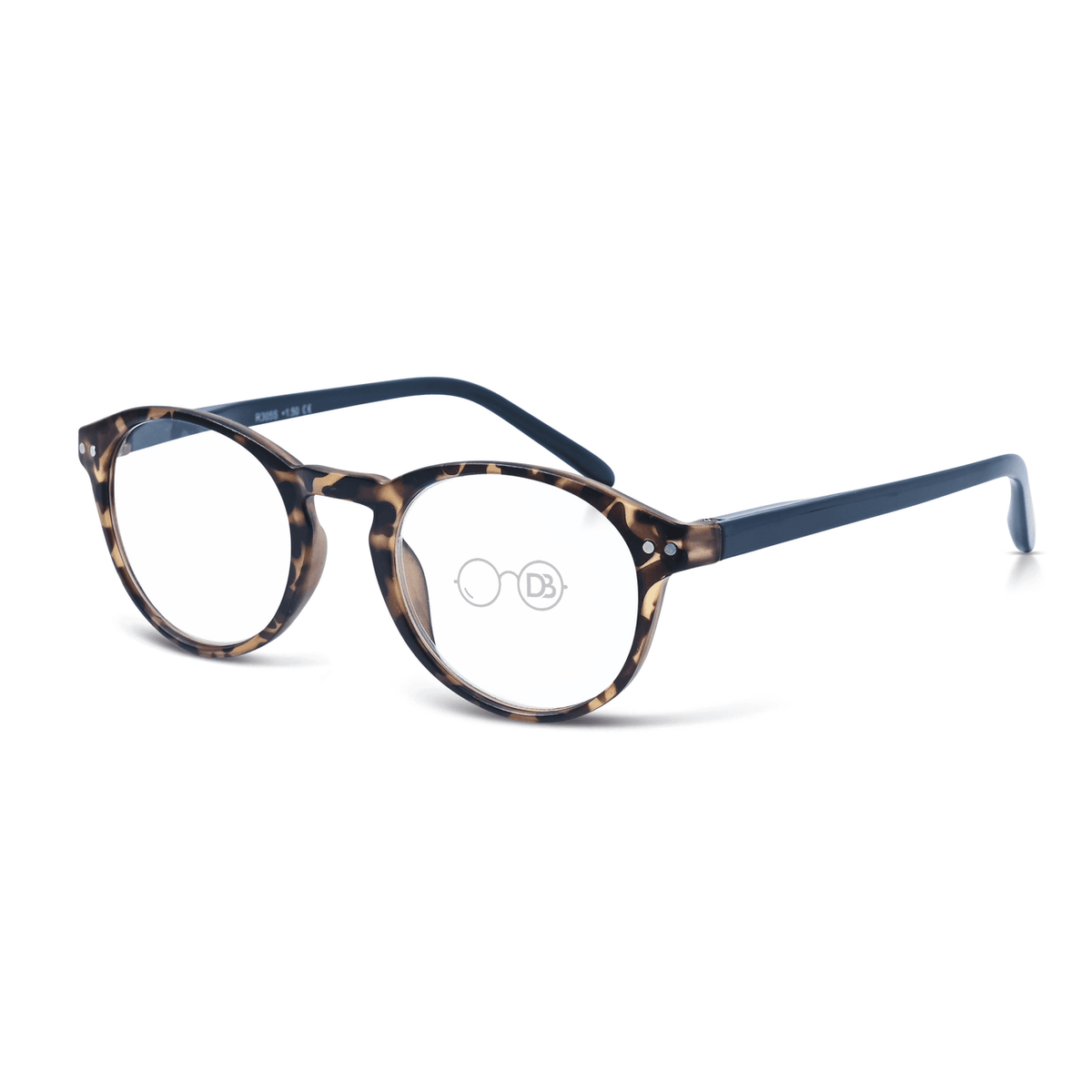 DebSpecs Reading Glasses oc305 Tortoise Black Stem angled view