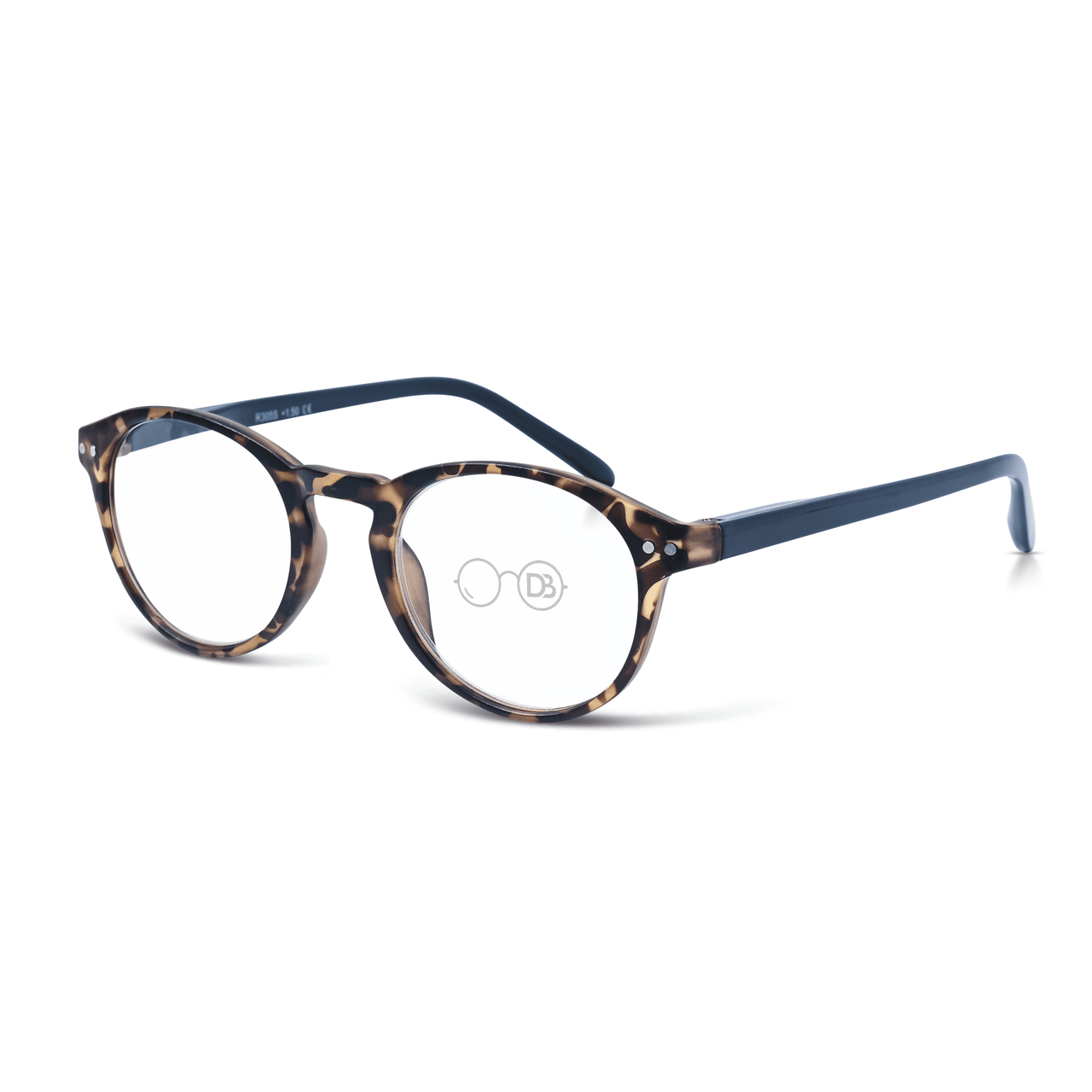 DebSpecs Reading Glasses oc305 Tortoise Black Stem angled view
