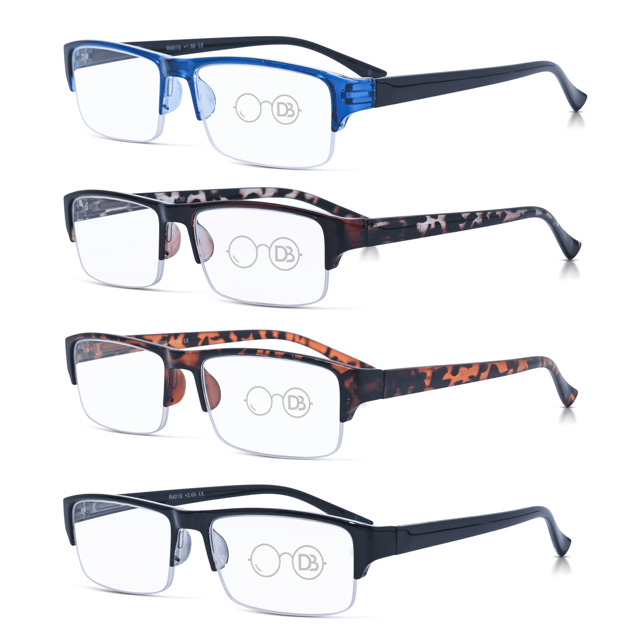 DebSpecs Rimless Rectangle Half Frame Reader oc401s product group eyewear