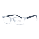 DebSpecs Rimless Rectangle Metal Progressive Reader papre3061cl Silver angled view eyewear