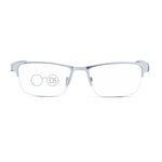 DebSpecs Rimless Rectangle Metal Progressive Reader papre3061cl Silver front view eyewear