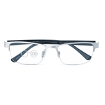 DebSpecs Rimless Rectangle Metal Progressive Reader papre3061cl Silver front folded view eyewear