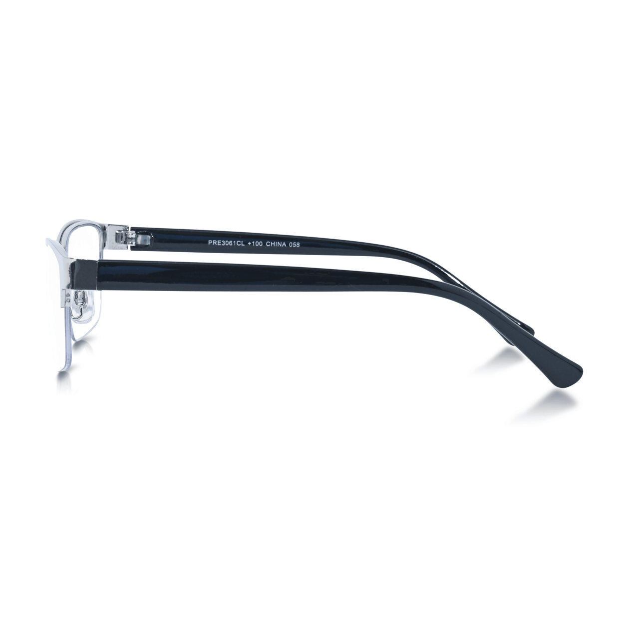 DebSpecs Rimless Rectangle Metal Progressive Reader papre3061cl Silver side view eyewear