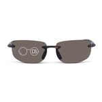 DebSpecs Rimless wrap bifocal sun readers Tortoise with Amber Lens front view