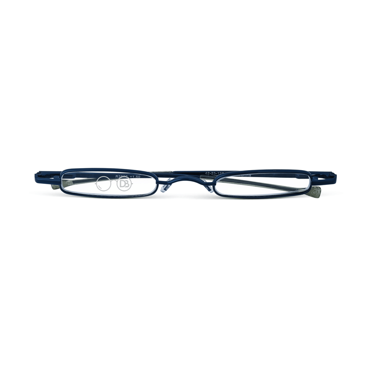 DebSpecs Small Rectangle Tube Readers oc386 Blue front folded view