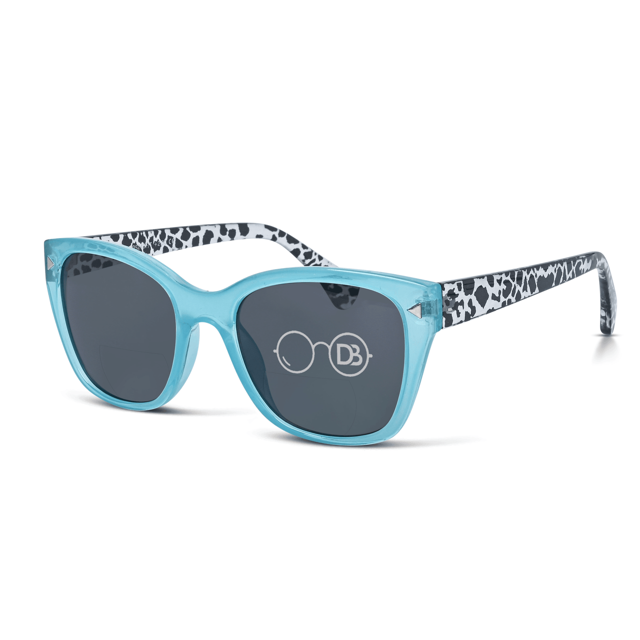 DebSpecs Soft Cat Bifocal Sun Reader oc 524bf Seafoam Green angled view eyewear