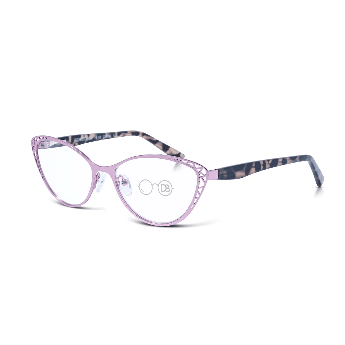 DebSpecs Womens Metal Cat Eye Readers ap2803clsp Lilac angled view