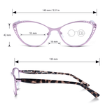 DebSpecs Womens Metal Cat Eye Readers ap2803clsp Lilac infographic
