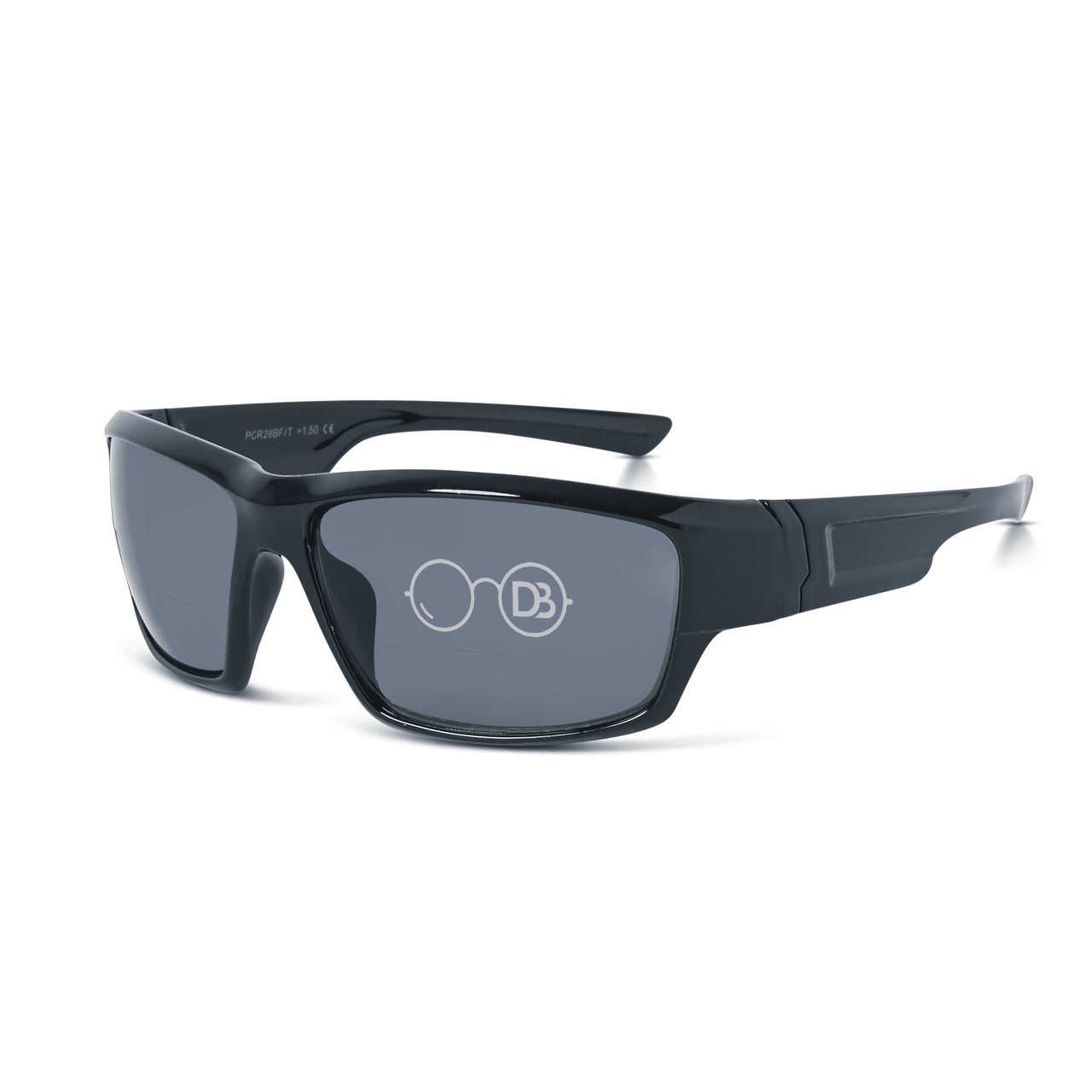 DebSpecs Wrap around Bifocal Reading Sunglasses ocr28bf Black angled view