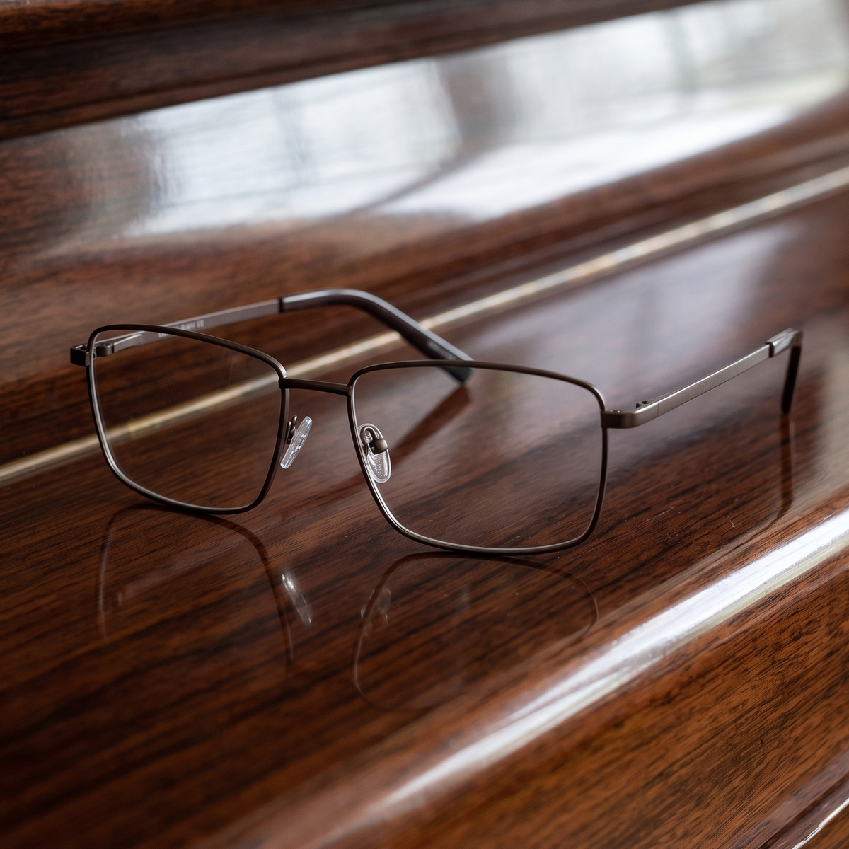 DebSpecs dealer brown clear product shot eyewear