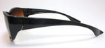 high density anti glare bifocal UV sunglasses, photo depicts side view and shows a thick stem-temple
