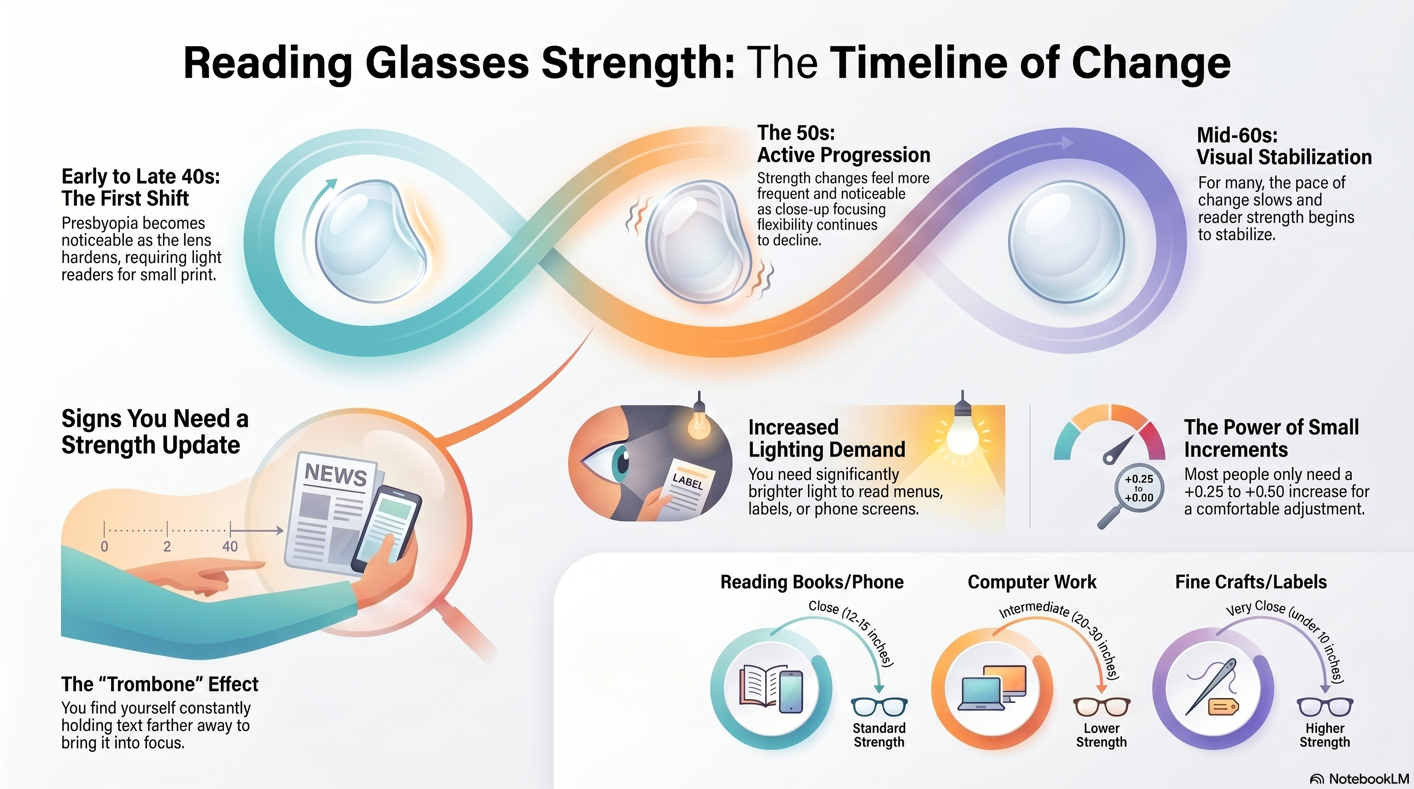 Reading Glasses Strength Change Timeline